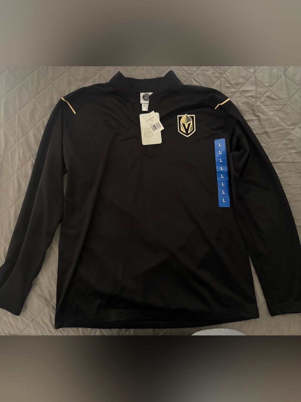 NHL Vegas Golden Knights Black and Gold Quarter-Zip Pullover
